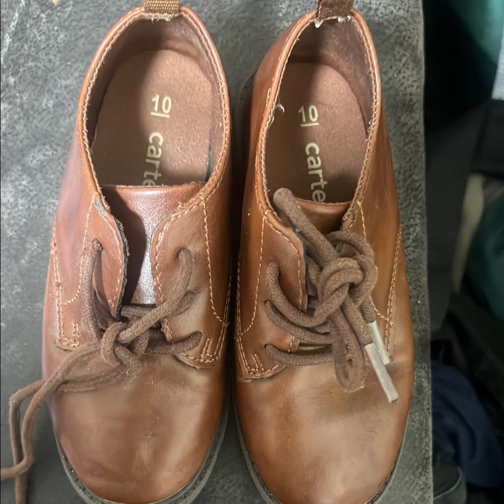 Brown Leather Lace-Up Shoes
